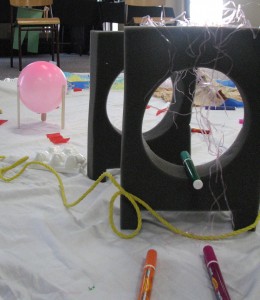 PreK teachers build a world from found objects.